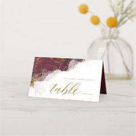 Marble Glitter Bröllop Bord Burgundy Guld ID644 Placeringskort