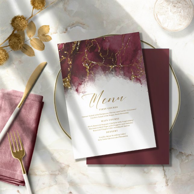 Marble Glitter Bröllop Burgundy Guld ID644 (Skapare uppladdad)
