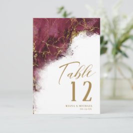 Marble Glitter Bröllop Burgundy Guld ID644 Inbjudningar