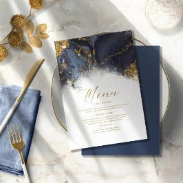 Marble Glitter Bröllop Navy Blue Guld ID644
