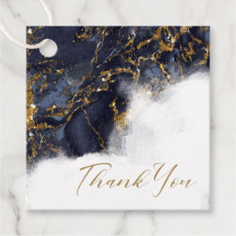 Marble Glitter Bröllop Navy Blue Guld ID644 Gåvor Etiketter