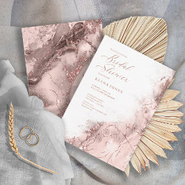 Marble Glitter Bröllop Ro Guld ID644 Inbjudningar
