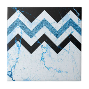 Marble & Glitter Chevron Kakelplatta