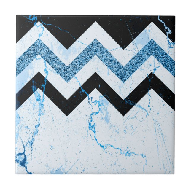 Marble & Glitter Chevron Kakelplatta (Framsidan)