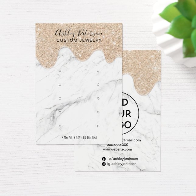 Marble glitter droppar visning med flera magra jor visitkort (Skivbord)