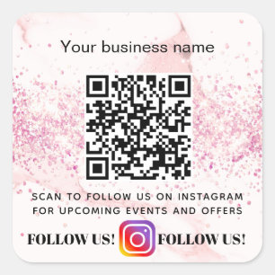 marble glitter-företag QR-kodintstagram Fyrkantigt Klistermärke