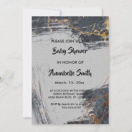 Marble Glitter Geometric Baby Shower Inbjudningar