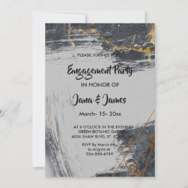 Marble Glitter Geometric Förlovning Inbjudningar