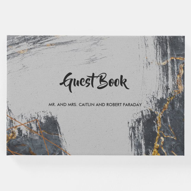 Marble Glitter Geometric Gästböcker (Framsida)