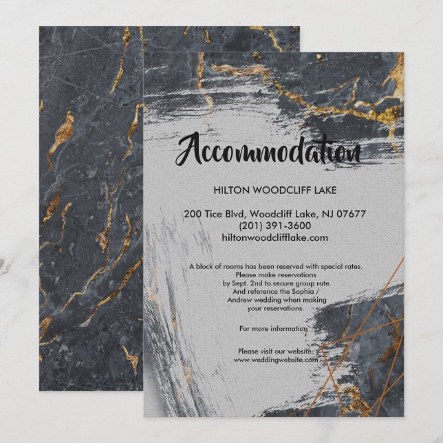 Marble Glitter Geometric-logi för djurutrymme Inbjudningar (Fram/baksida)