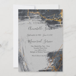 Marble Glitter Geometric Loving Memory Inbjudningar