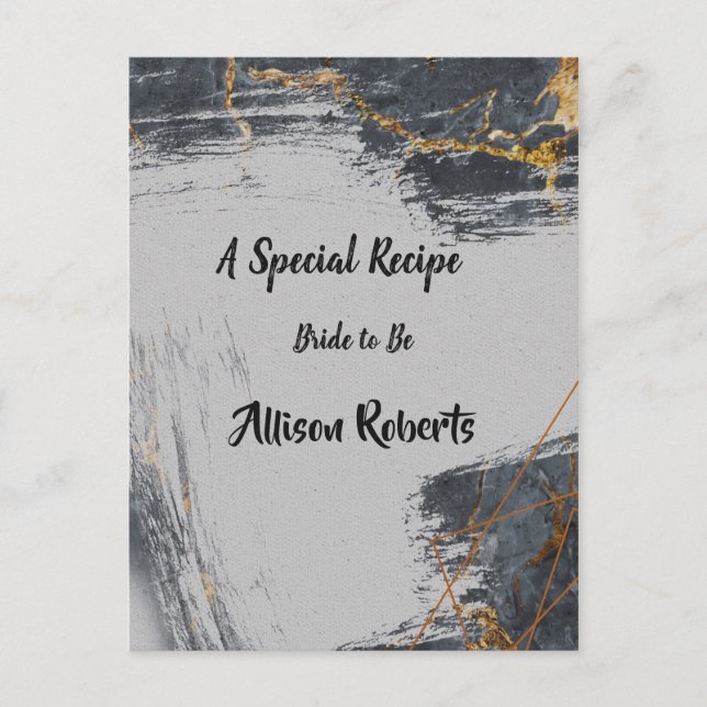 Marble Glitter Geometric Möhippa Vykort (Framsida)