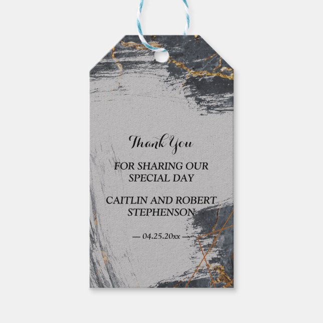Marble Glitter Geometric tack Presentetikett (Framsidan)