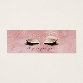 Marble Glitter Lash Rosa för Small Gift Certificat Litet Visitkort