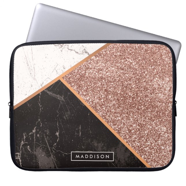 Marble & Glitter Moisac Laptop Fodral (Framsidan)