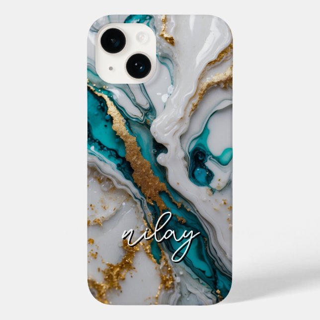 Marble Glitter Monogrammed Fodral-Mate iphone case (Baksida)
