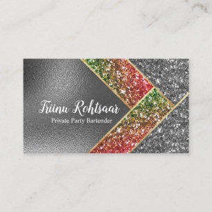 Marble glitter Opal Gold Foil Monogram Marble Visitkort