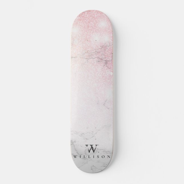 Marble Glitter Personlig Mini Skateboard Bräda 18,5 Cm (Framsida)