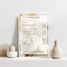 Marble Glitter Salon Pris List Poster