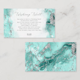 Marble Glitter Wishing well V1 Teal ID644 Tilläggskort