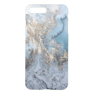 Marble Golden Blue Abstrakt iPhone 7 plus Fodral iPhone 7 Plus Skal