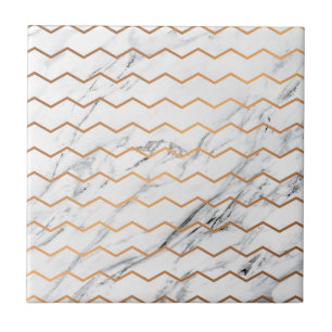 Marble & Golden Chevron Kakelplatta