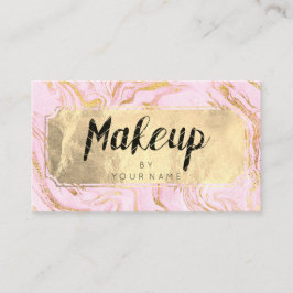 Marble Golden Foil Makeup Artist Rosa Visitkort