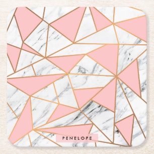 Marble Golden Mosaic Underlägg Papper Kvadrat