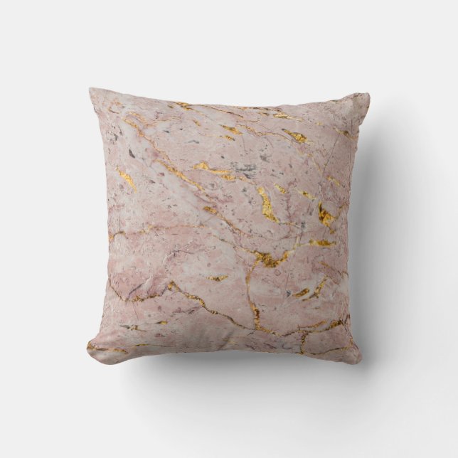 Marble Golden Ro Struktur Dekorativ kudde (Framsida)