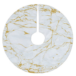 Marble Golden Struktur Seamless Mönster Julgransmatta Borstad Polyester