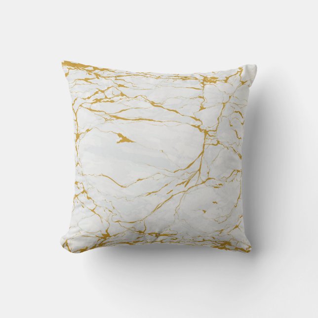 Marble Golden Struktur Seamless Mönster Kudde (Framsida)