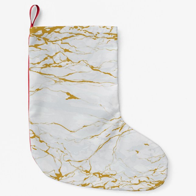 Marble Golden Struktur Seamless Mönster Liten Julstrumpa (Framsidan)
