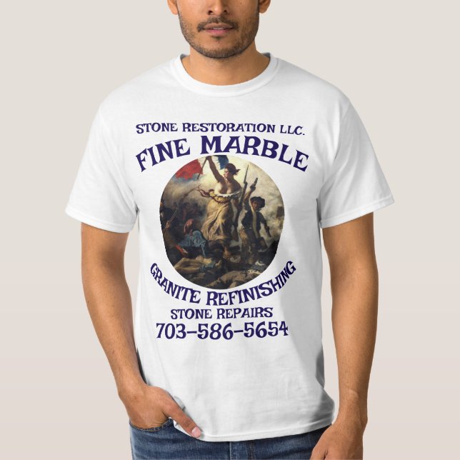 Marble Granite Refinishing Repair 703-586-5654 VA T Shirt (Framsida)