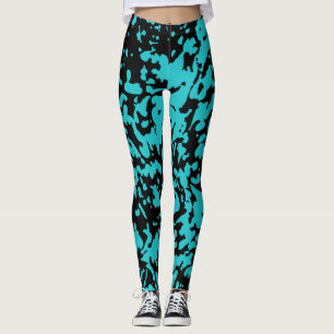 Marble Granite Struktur Blue Leggings