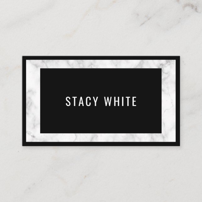 Marble Gräns minimal Modern Trendig Black Visitkort (Framsida)