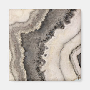 Marble grått svartvit agate Natural gemstone Magnet