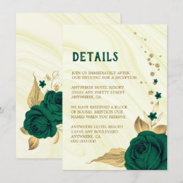 marble grönt guld blommigt marble tilläggskort