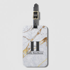 Marble guld anpassningsbar Monogram Namn Luggage T Bagagebricka
