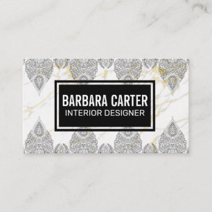 Marble Guld Background Ornate Mönster Visitkort
