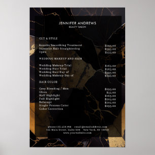 Marble Guld Black Salon Pris List Poster