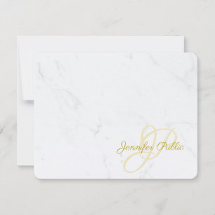 Marble Guld Calligraphy Script Text Modern Trendig Anteckningskort