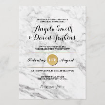 Marble Guld Elegant bröllop Art Deco 1920's Inbjud