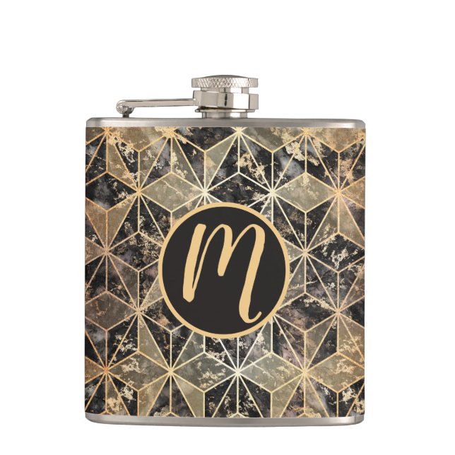 Marble & Guld Geometric Mönster Fickplunta (Framsidan)