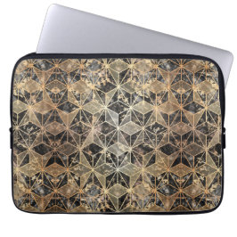 Marble & Guld Geometric Mönster Laptop Fodral
