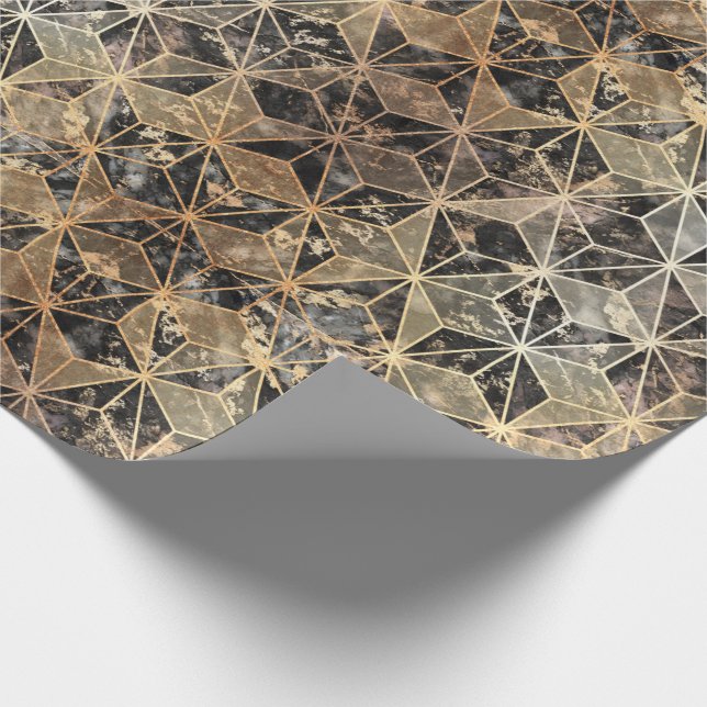 Marble & Guld Geometric Mönster Presentpapper (Hörn)