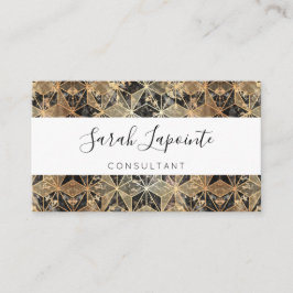 Marble & Guld Geometric Mönster Visitkort