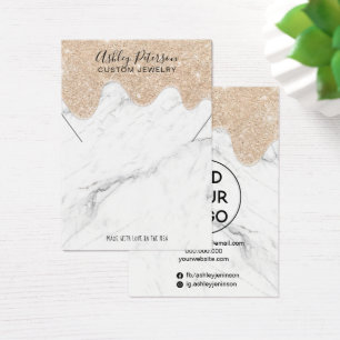 Marble guld glitter droppar smyckeshalsband visnin visitkort