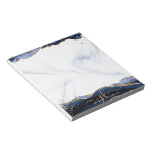 Marble Guld Glitter Monogram Anteckningsblock