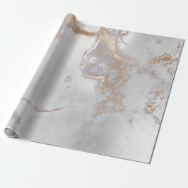 Marble Guld Grått Metallic Strokes Marble Presentpapper