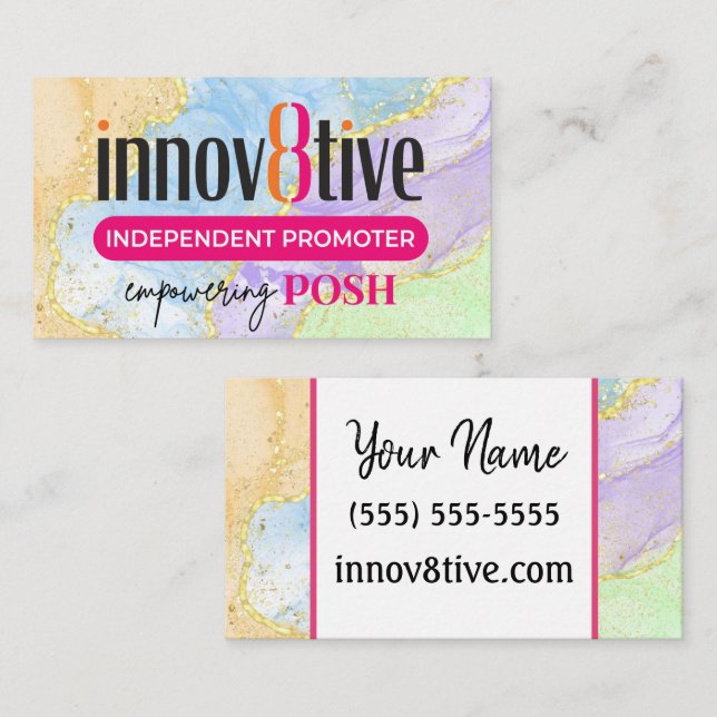 Marble guld Innov8tive Posh affärskort Visitkort (Fram/baksida)